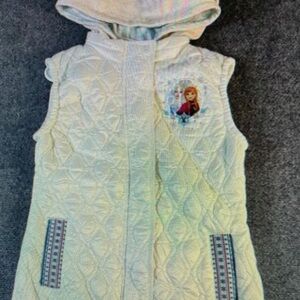 Kids Quilted Hooded Vest with Character Patch - Cream